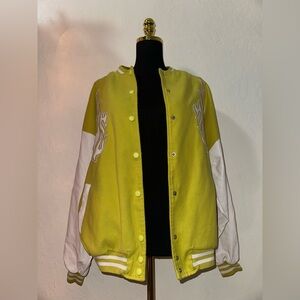 Yellow and White Varsity Jacket